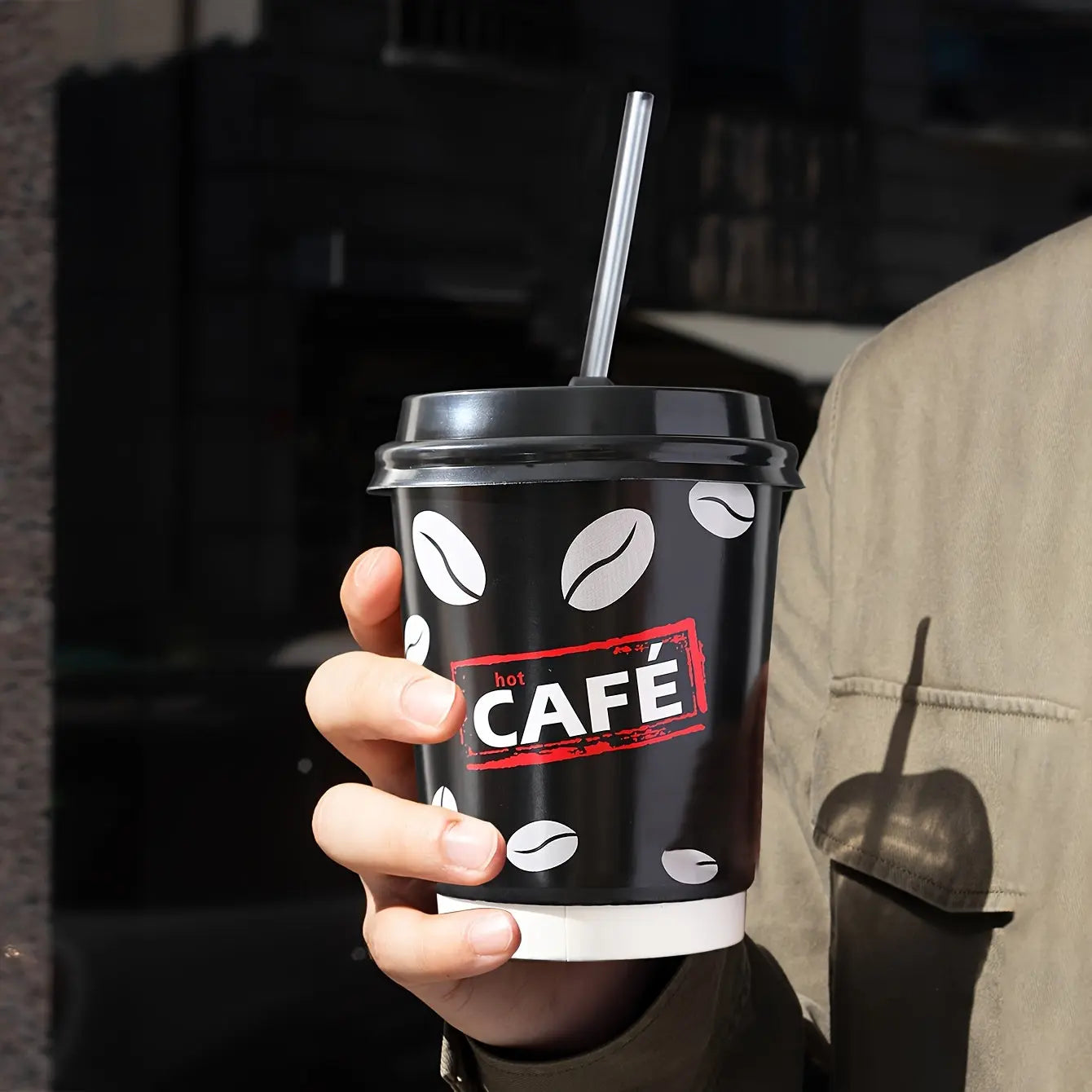 1 pair of men and Women's same retro style coffee cup socks, 2025 autumn and winter thick Men's novel socks, funny letter mid-tube socks, fashionable sports socks unique holiday gift set, whimsical imitation food creative fun Good Vibrations