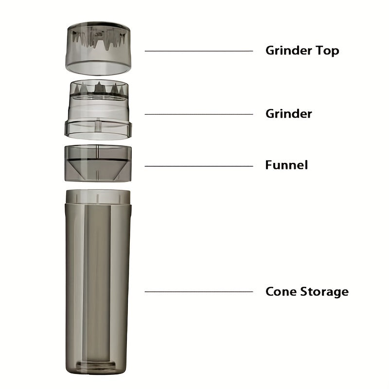 1pc All-in-One Herb Grinder: Smoke Filling Set, Tobacco Grinder, Cigarette Maker - Smoking Accessories Good Vibrations