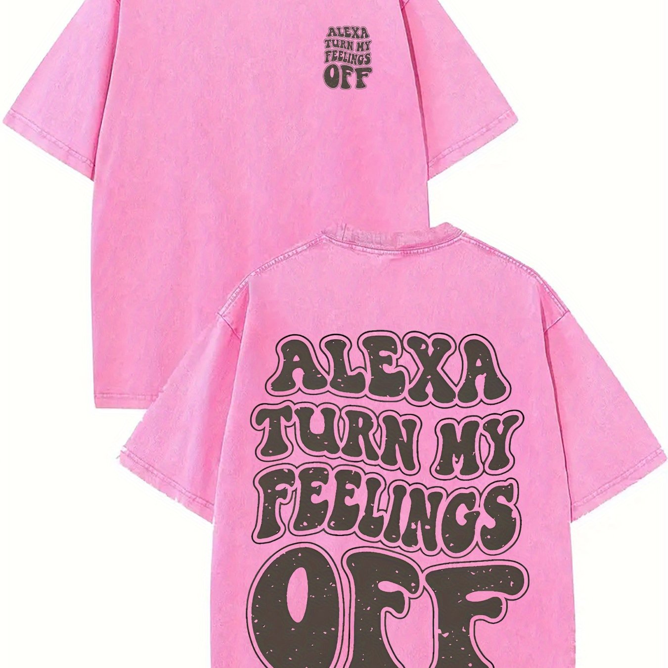 100% Cotton Alexa Turn My Feelings Off Prints, Comfortable Fit, Short-Sleeved Round Neck Casual Men's T-Shirts for Daily and Outdoor Good Vibrations