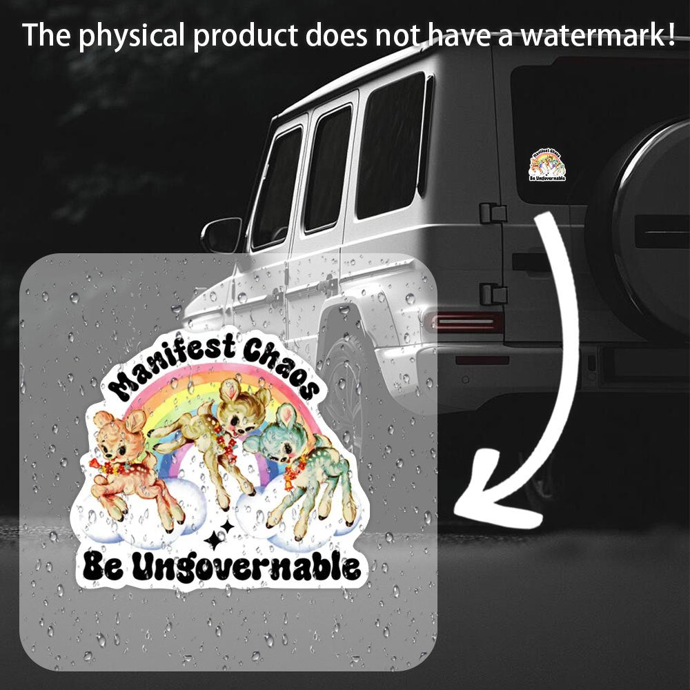 Manifest chaos be ungovernable Car Sticker, Social justice Car Sticker, Activist Car Sticker, Anarchist Car Sticker, Laptop Car Sticker, Feminist Car Good Vibrations Adult Super Store