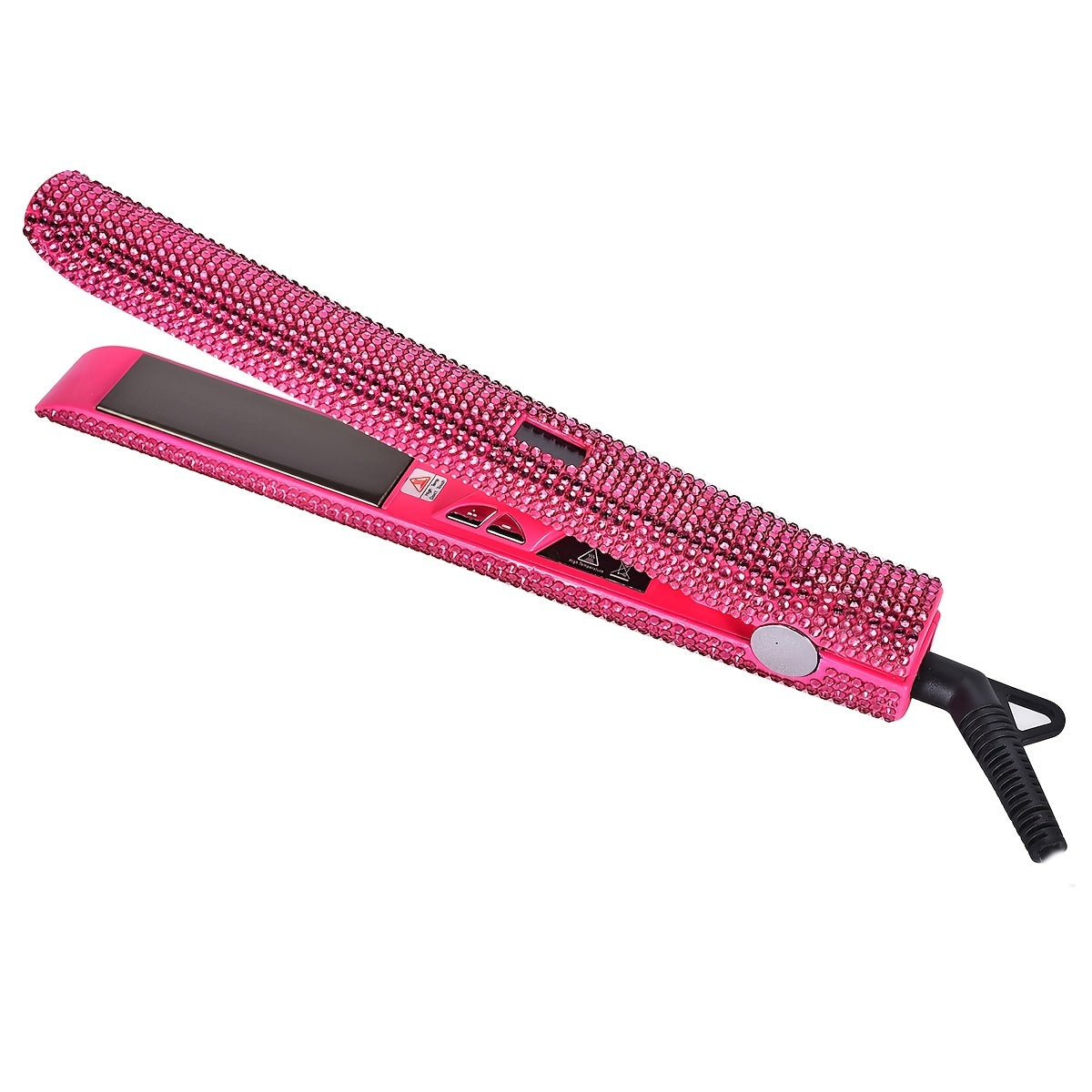 MEEKNISS Professional -encrusted Hair Straightener & Curler 2-in-1 - Fast Flat Iron with Nano- Plates, 480°F Max Temp, Digital LCD Display, Dual Voltage (110-240V) for Wet/Dry Hair, Pink & Black Glitter Design, Worldwide Tra Good Vibrations