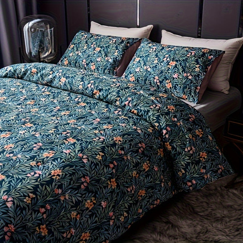 Floral Duvet Cover Set - 3 Piece Set with 2 Pillowcases, 100% Polyester Woven Fabric, Breathable All-Season, Comfortable Soft Sanded Finish, Vibrant Digital Print, Machine Washable, No Comforter or Duvet Insert Included Good Vibrations