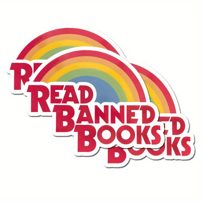 3pcs "Read Banned Books Waterproof Vinyl Sticker Decal for Car, windos, Laptop, Water Bottle, Tool Box - Durable Bumper Sticker for Outdoor Use" Good Vibrations Adult Super Store