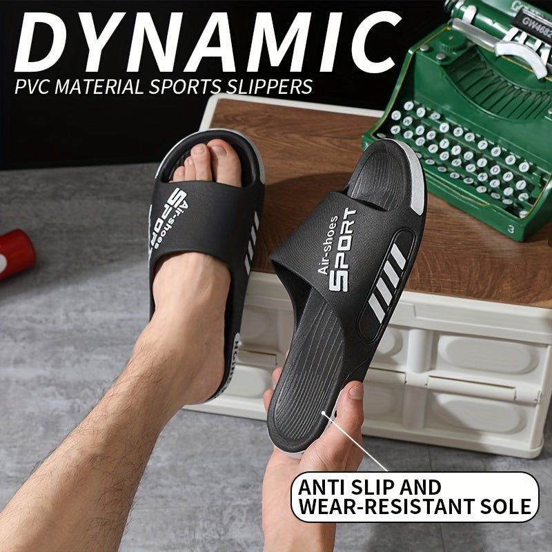 Men'S Casual Summer PVC Slippers - Non-Slip, Wear-Resistant Sole, Comfortable Slip-On Sandals for Outdoor & Indoor Use, Outdoor Footwear | Casual Slipon Shoes | PVC Upper Sandalssuitable for Men & Women