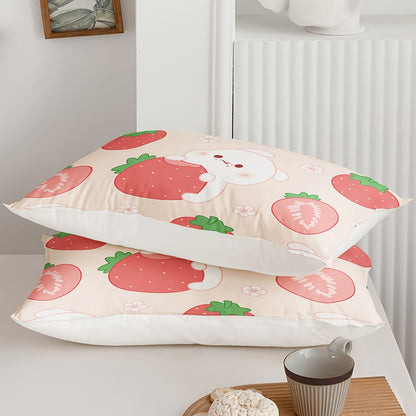 Cartoon Cute Rabbit Comforter Set, Cartoon Rabbit Cakes Printing Bedding Ultra Soft, Ultra Comforter 3 Piece Bedding Set Contain 1 Comforter Set 2 Pillowcases Good Vibrations