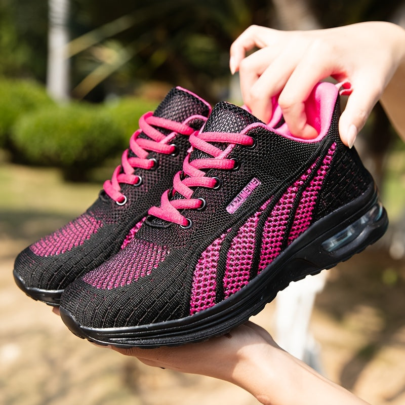 Lightweight Breathable Air Cushion knitted Running Shoes, Women's Footwear Good Vibrations