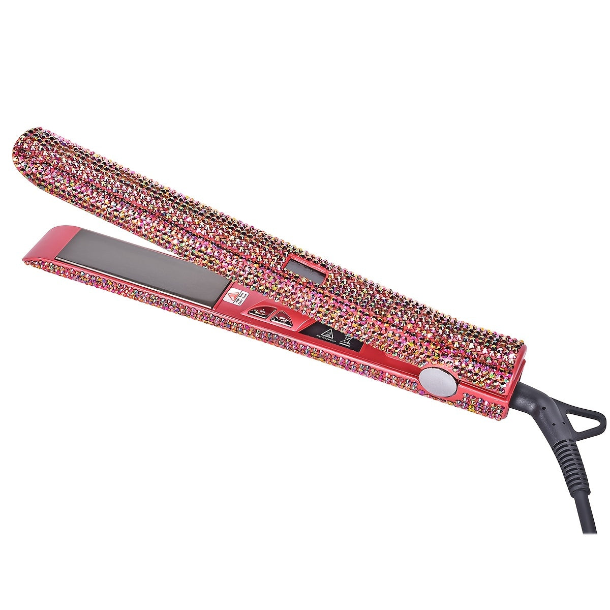 MEEKNISS Professional -encrusted Hair Straightener & Curler 2-in-1 - Fast Flat Iron with Nano- Plates, 480°F Max Temp, Digital LCD Display, Dual Voltage (110-240V) for Wet/Dry Hair, Pink & Black Glitter Design, Worldwide Tra Good Vibrations
