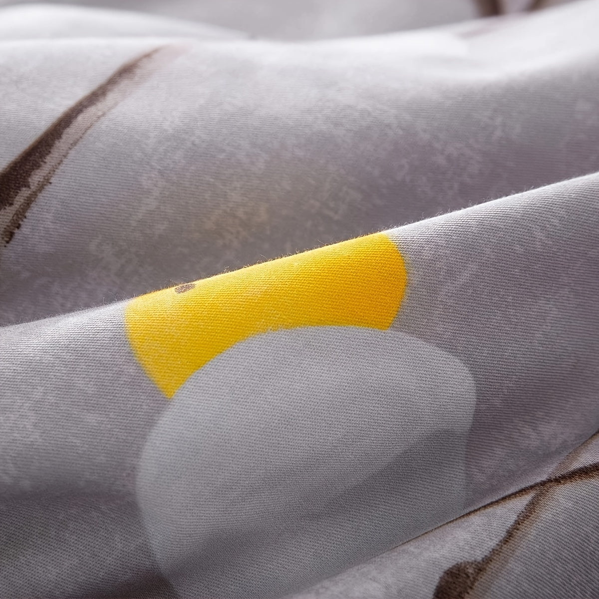 600 Thread Count SLEEPBELLA Luxury Duvet Cover - Soft Grey Branch Pattern with Yellow Turquoise Polka Dots, Reversible Comforter Cover with Green Reverse Side, Breathable, Hypoallergenic, and Machine Washable Good Vibrations