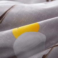 600 Thread Count SLEEPBELLA Luxury Duvet Cover - Soft Grey Branch Pattern with Yellow Turquoise Polka Dots, Reversible Comforter Cover with Green Reverse Side, Breathable, Hypoallergenic, and Machine Washable Good Vibrations