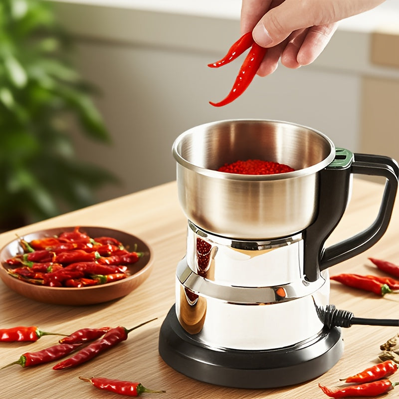 [High Power Electric Grinder] 25000 RPM High Power Electric Grinder - 1pc Stainless Steel Blade Mill for Beans, Nuts, Spices & Coffee, Silvery Finish, Easy to Clean, 110V US Plug (Ideal Holiday Gift), Coffee Grinder | Sleek G Good Vibrations