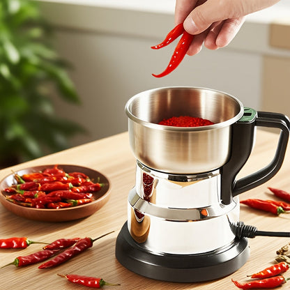 [High Power Electric Grinder] 25000 RPM High Power Electric Grinder - 1pc Stainless Steel Blade Mill for Beans, Nuts, Spices & Coffee, Silvery Finish, Easy to Clean, 110V US Plug (Ideal Holiday Gift), Coffee Grinder | Sleek G Good Vibrations