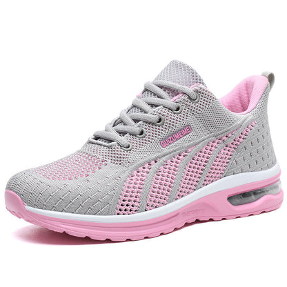 Lightweight Breathable Air Cushion knitted Running Shoes, Women's Footwear Good Vibrations
