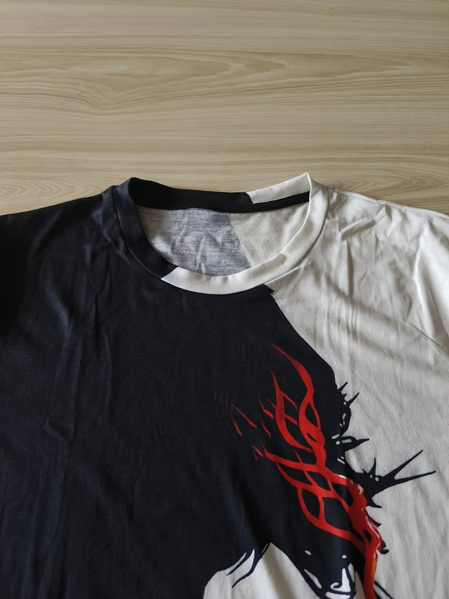 Jesus Print, Men's Graphic Design Crew Neck Novel T-shirt, Casual Comfy Tees Tshirts For Summer, Men's Clothing Tops For Daily Vacation Resorts Good Vibrations