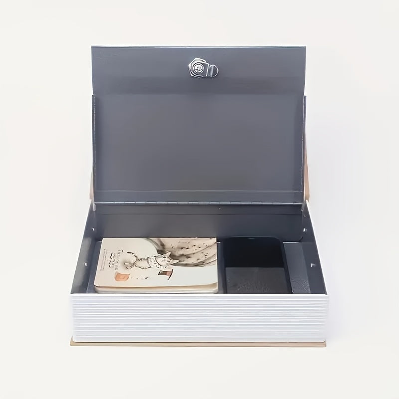 Book Safe Box with Key Lock Hidden Metal Storage Trunk Storage Boxes Home Office Multipurpose Fake Book Safe Penny Bank for Coins Jewelry Currency Passports Letters Watches and Valuables Savings Jar Good Vibrations Adult Super Store