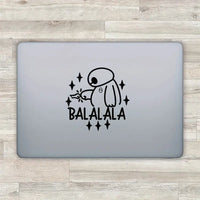 1pc Only Sticker Baymax Ba La La La Laptop Waterproof Removable Decals, Big Hero 6 Baymax Vinyl Sticker for Car Window Bumper Decor, Perfect for Decorating Your Vehicle! Good Vibrations Adult Super Store