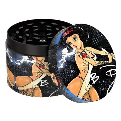 1Pc Cartoon-Themed 4-Layer Zinc Alloy Spice Grinder, 50Mm - Perfect For Kitchen & Gifts Good Vibrations