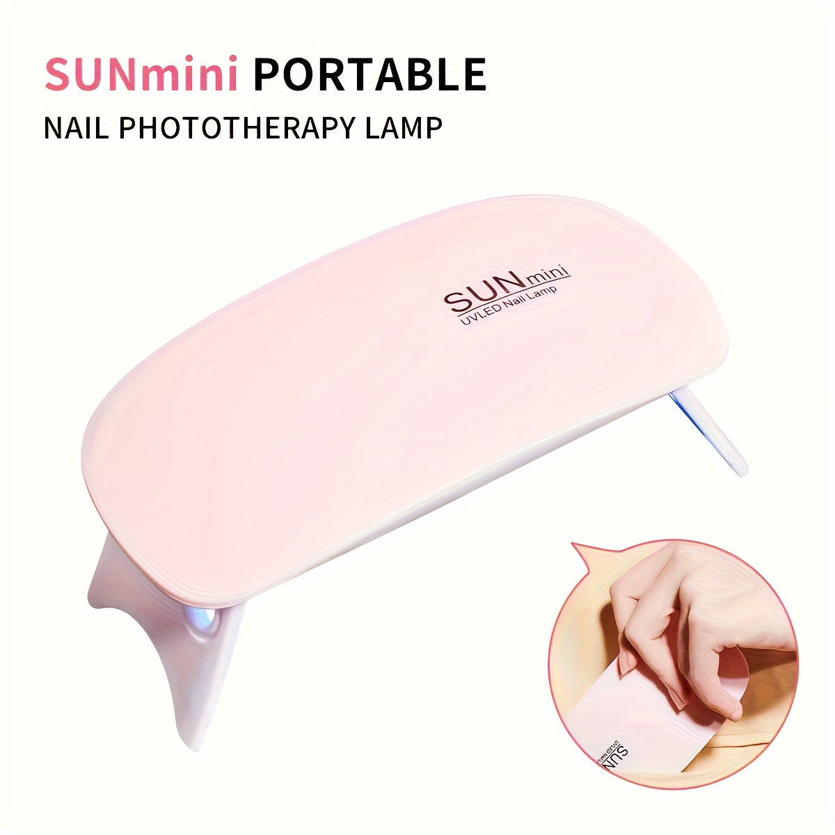 SUNmini UV LED Nail Lamp, Portable Mini Mouse-Shaped Gel Polish Curing Light with Foldable Bracket, USB Powered, Unscented - Hand & Foot Nail Dryer with No Battery Good Vibrations