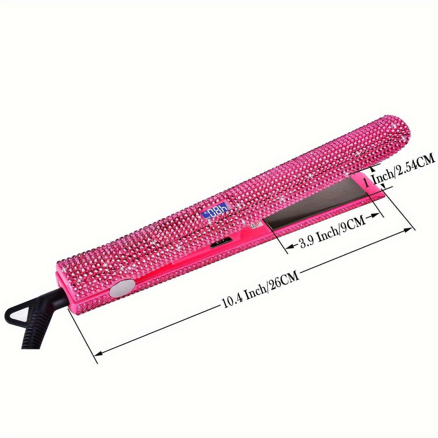 MEEKNISS Professional -encrusted Hair Straightener & Curler 2-in-1 - Fast Flat Iron with Nano- Plates, 480°F Max Temp, Digital LCD Display, Dual Voltage (110-240V) for Wet/Dry Hair, Pink & Black Glitter Design, Worldwide Tra Good Vibrations