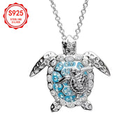 EJG Women'S Turtle Jewelry Set 925 Sterling Silver Moissanite Necklace Earrings Ring Beach Style Vacation Everyday Layered Dainty Gift for Her, Jewelry for Women Set High Quality, Set Jewelry for Women, Holiday Accessory, Gif Good Vibrations