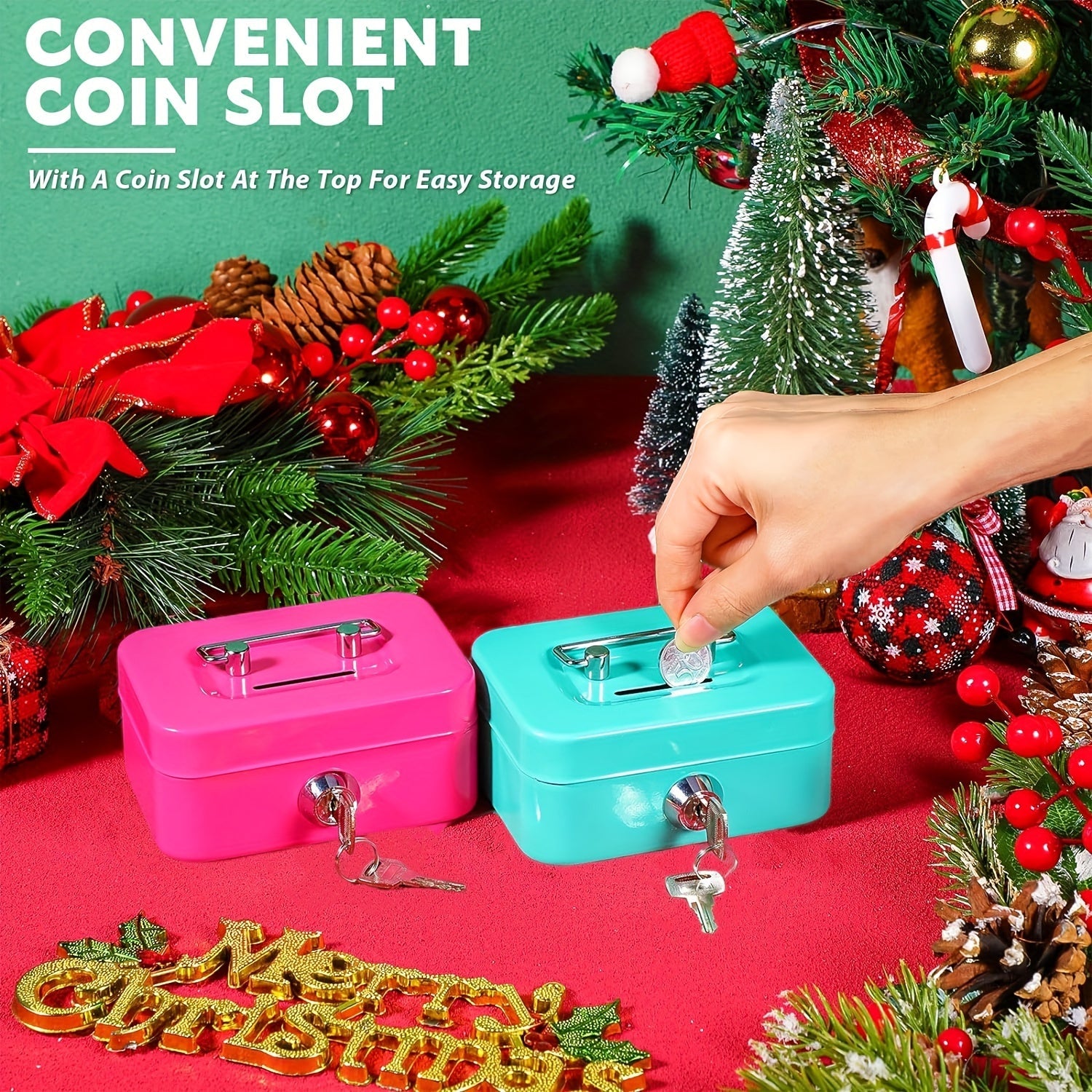1pc Metal Keylock Storage Box, Money Box, Adult Deposit Box, Coin Deposit Box, Adult Deposit Box, Deposit Box, Cash Register 4.5 * 3.8* 2.3"/11.5 * 9.9 * 5.8cm Good Vibrations Adult Super Store