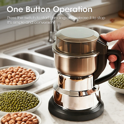 [High Power Electric Grinder] 25000 RPM High Power Electric Grinder - 1pc Stainless Steel Blade Mill for Beans, Nuts, Spices & Coffee, Silvery Finish, Easy to Clean, 110V US Plug (Ideal Holiday Gift), Coffee Grinder | Sleek G Good Vibrations