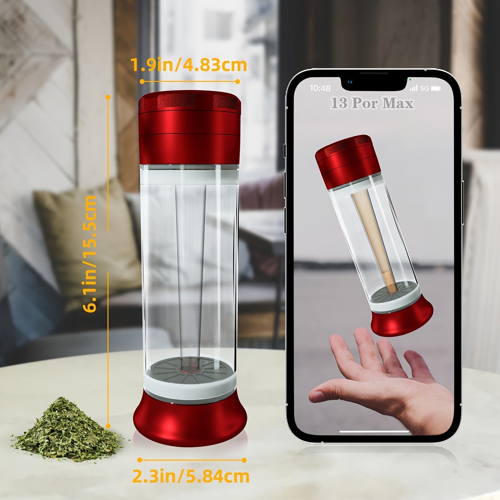 ZHENGHAI 3 In 1 Tobacco Grinder Herb Grinder Multifunctional Cone Loader Rolling Machine Blunt Joint Roller Machine Grinding Filling Storage All in One With Cleaning Brush Good Vibrations