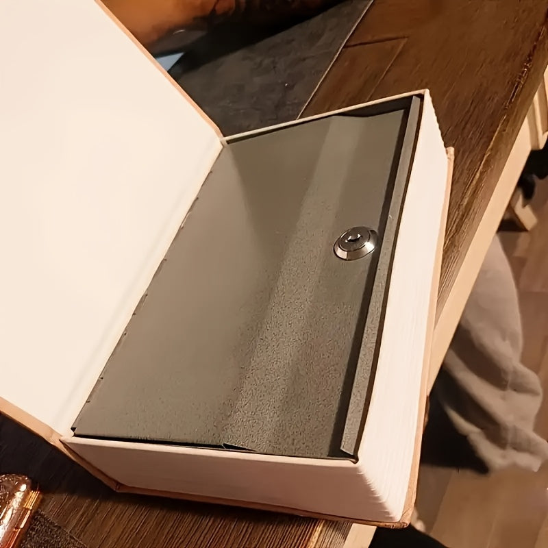 Book Safe Box with Key Lock Hidden Metal Storage Trunk Storage Boxes Home Office Multipurpose Fake Book Safe Penny Bank for Coins Jewelry Currency Passports Letters Watches and Valuables Savings Jar Good Vibrations Adult Super Store