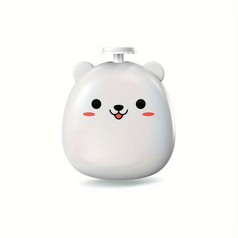 Baby Electric Nail Grinder with Bear Shape, Rechargeable, 8 Grinding Heads, 2 Speeds, Suitable for Family Use, Quiet and Portable Good Vibrations