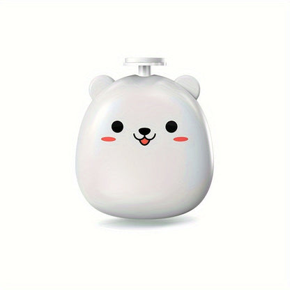 Baby Electric Nail Grinder with Bear Shape, Rechargeable, 8 Grinding Heads, 2 Speeds, Suitable for Family Use, Quiet and Portable Good Vibrations