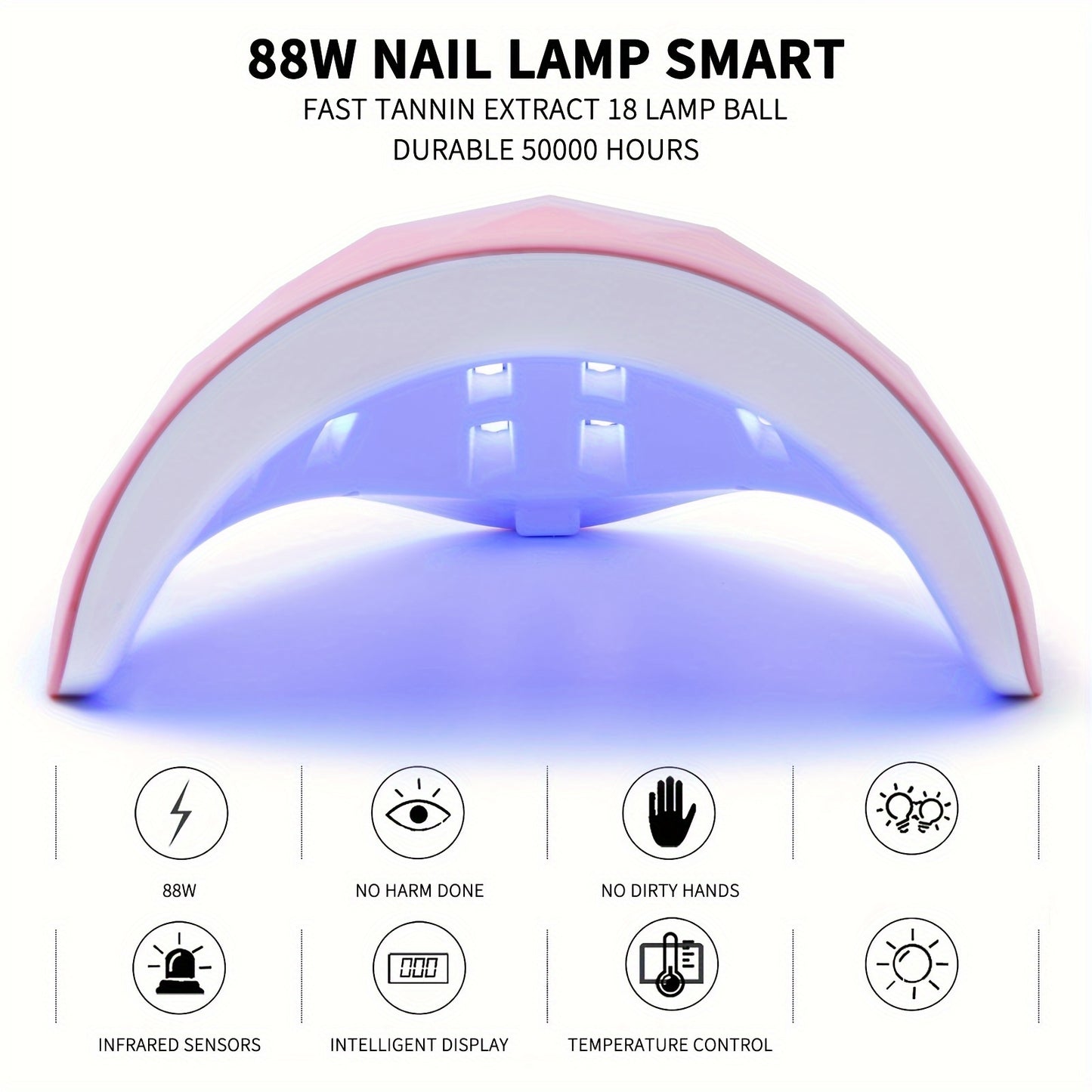 1pc Portable LED Nail Lamp Dryer - Fast Drying, Professional Gel Polish Curing, Compact Design for Home Salon Manicure, Nails Art Tools, Easy to Use, Long-Lasting LED Light, Safe for Fingers Good Vibrations