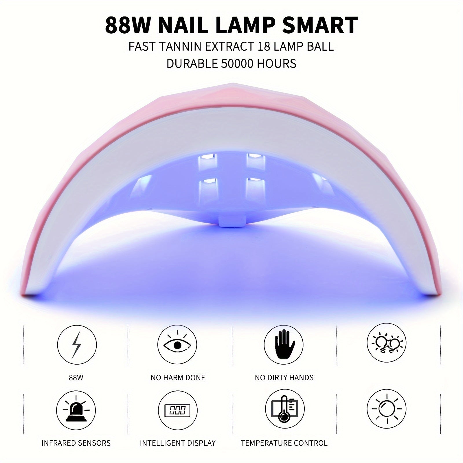 1pc Portable LED Nail Lamp Dryer - Fast Drying, Professional Gel Polish Curing, Compact Design for Home Salon Manicure, Nails Art Tools, Easy to Use, Long-Lasting LED Light, Safe for Fingers Good Vibrations