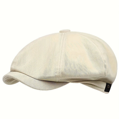 Men&Apos;S Retro Herringbone Flat Cap - Black Casual Beret with Vintage Style, Knitted Polyester, Perfect for Valentine&Apos;S Day, Everyday Headwear | Vintage Flat Cap | Knitted Texture Good Vibrations