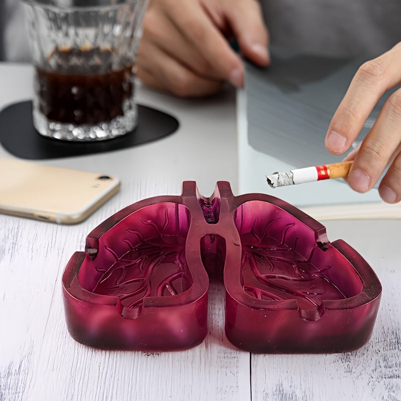 Room Decor 1pc Artistic Lung-Shaped Resin Ashtray, Creative Home Office Decorative Gift, Smoking Room Accessory Good Vibrations Adult Super Store