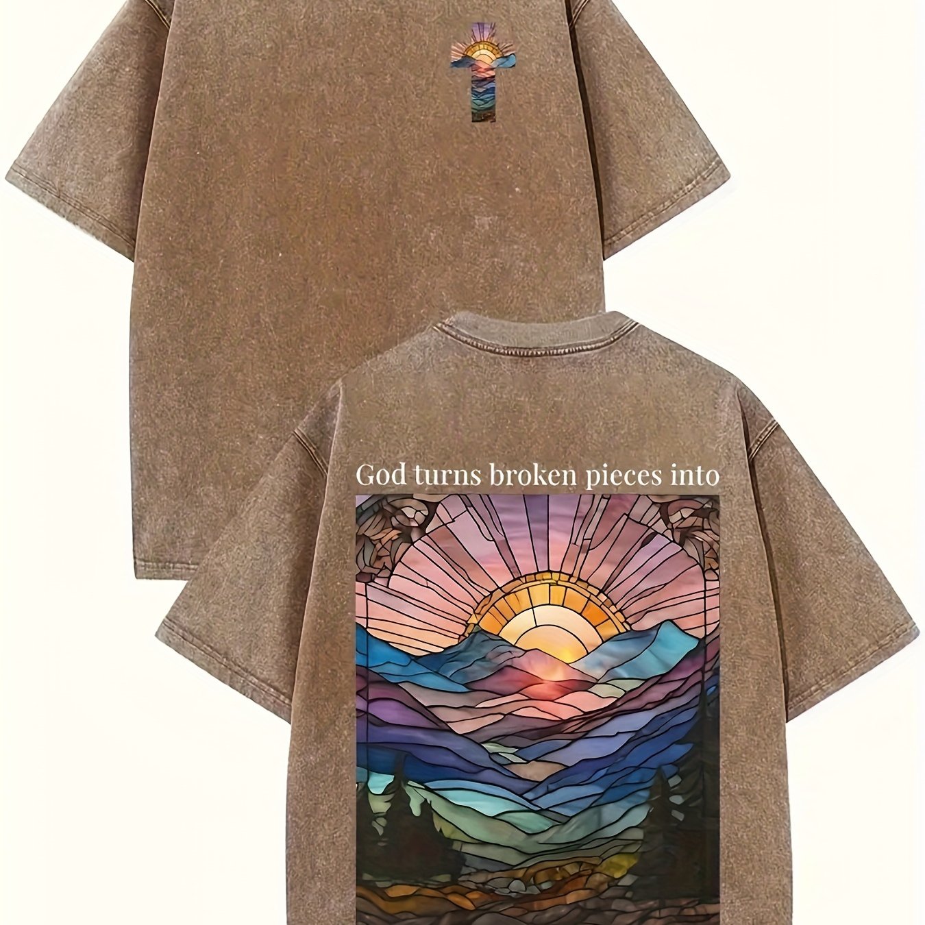 God Turned Shattered Fragments Into Masterpieces, Printed, Washed, And Made Old T-shirts, 100% Cotton Faith Collection Good Vibrations