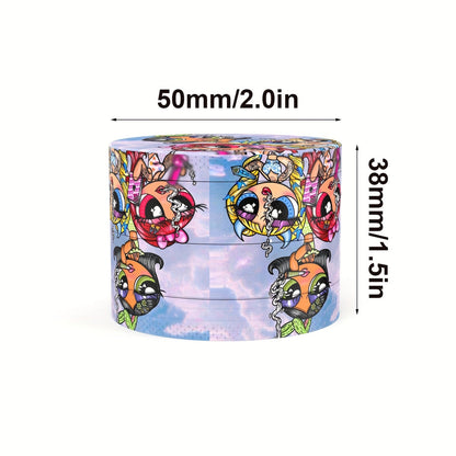 4-Layer Compact Cartoon-Themed Zinc Alloy Spice Grinder, 50mm Diameter - Easy Twist, Detachable Design for Effortless Grinding, Perfect Gift Idea Good Vibrations