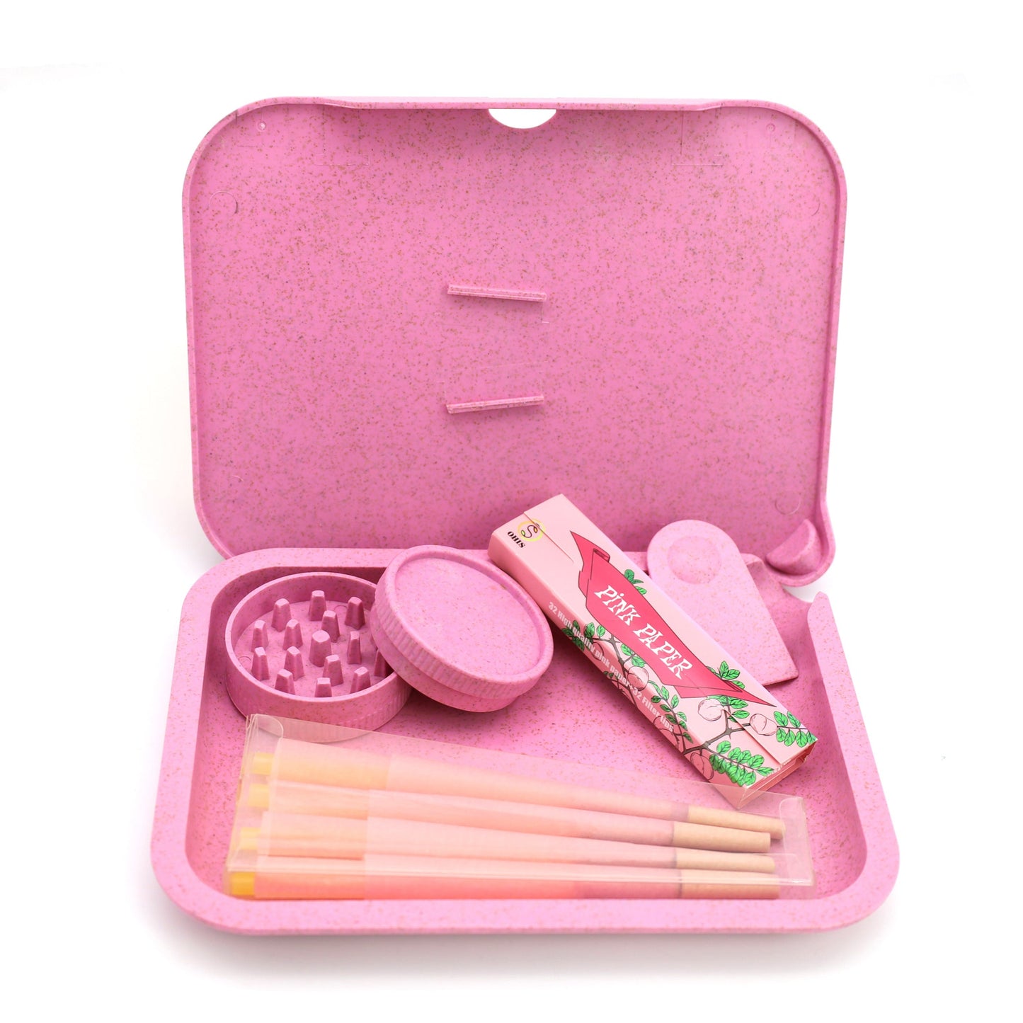 Pink Paper Tobacco Kit: Includes 2-Layer Pink Grinder, Pink Tobacco Papers, and 8 Pink Tobacco Papers - Perfect Gift for Smokers Good Vibrations