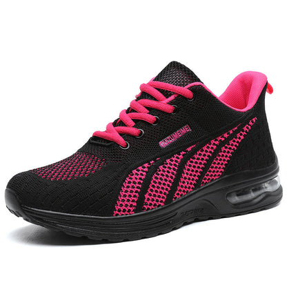 Lightweight Breathable Air Cushion knitted Running Shoes, Women's Footwear Good Vibrations