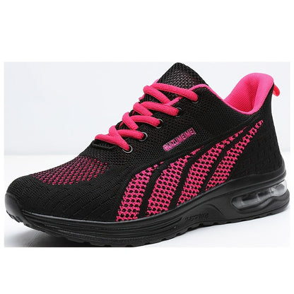 Lightweight Breathable Air Cushion knitted Running Shoes, Women's Footwear Good Vibrations