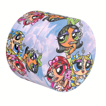 4-Layer Compact Cartoon-Themed Zinc Alloy Spice Grinder, 50mm Diameter - Easy Twist, Detachable Design for Effortless Grinding, Perfect Gift Idea Good Vibrations