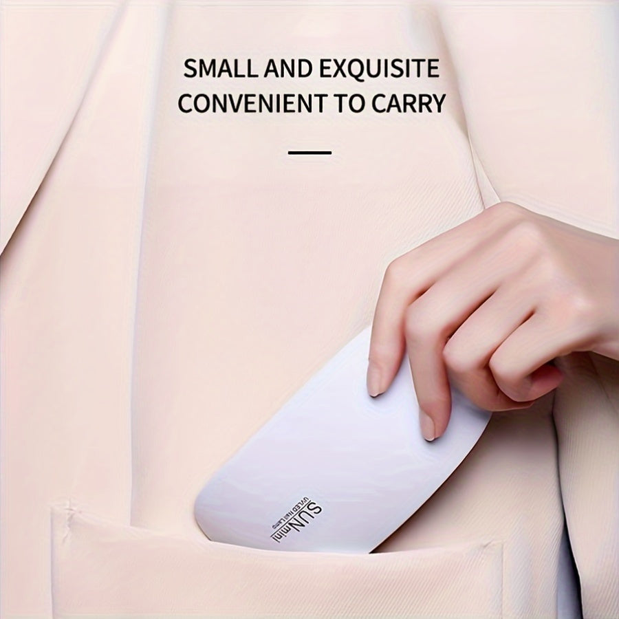 SUNmini UV LED Nail Lamp, Portable Mini Mouse-Shaped Gel Polish Curing Light with Foldable Bracket, USB Powered, Unscented - Hand & Foot Nail Dryer with No Battery Good Vibrations