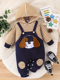 CETEPY Baby Boy Clothes Newborn Hoodie Romper Fall Winter One-piece Outfit Infant Cute Cartoon Clothing Set 0-18 Months Good Vibrations