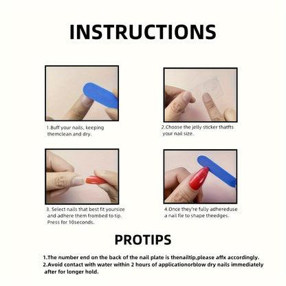 24-Piece Set Of Removable Nail Tips, Short Shape, Round And Square, Floral And Dot Patterns, Glitter Finish, With Nail File And Cuticle Pusher Good Vibrations