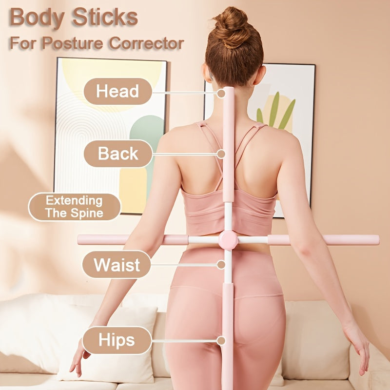 Yoga Body Stick for Posture Correction, Shoulder and Neck Relief, and Open Back Training - Improve Flexibility and Balance with this Versatile Fitness Tool Good Vibrations