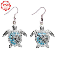 EJG Women'S Turtle Jewelry Set 925 Sterling Silver Moissanite Necklace Earrings Ring Beach Style Vacation Everyday Layered Dainty Gift for Her, Jewelry for Women Set High Quality, Set Jewelry for Women, Holiday Accessory, Gif Good Vibrations