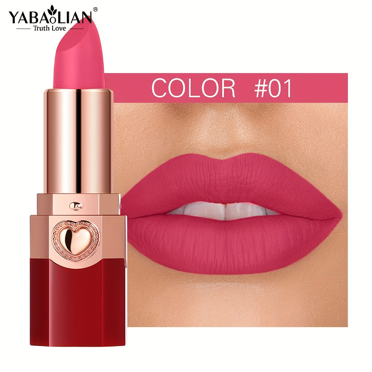 YABAOLIAN Lipstick 12 Colors Lipstick High Pigment Long Lasting Waterprrof Cosmetic Matte Lipstick Good Vibrations