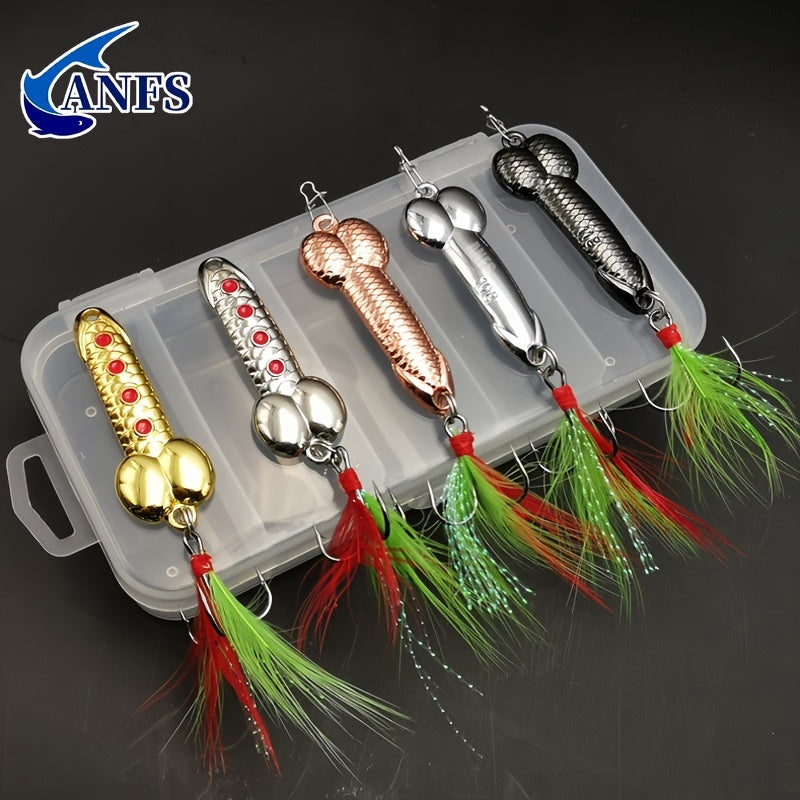 [Hard Metal Fish Lures] 2pcs/5pcs Hard Metal VIB Fish Lures Spoon Lure Artificial Baits with Rayon Cool Fishing Accessory Good Vibrations
