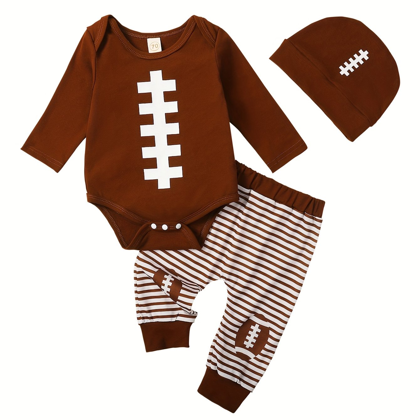 MINKIDFASHION Baby Boys' 3pcs Clothing Set Infant Long Sleeve Comfortable Romper And Pants And Hat, for Outdoor Good Vibrations
