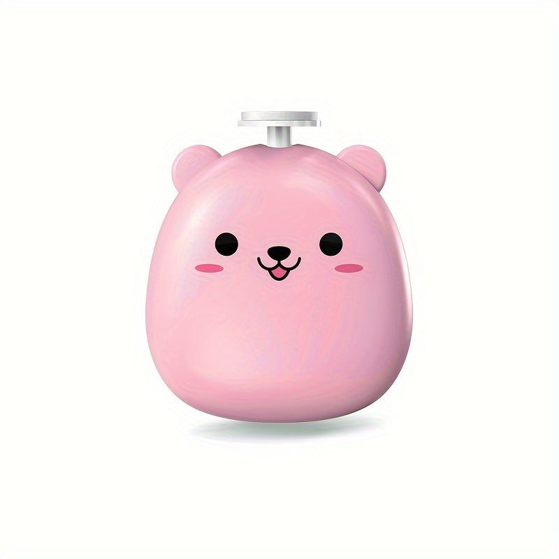 Baby Electric Nail Grinder with Bear Shape, Rechargeable, 8 Grinding Heads, 2 Speeds, Suitable for Family Use, Quiet and Portable Good Vibrations