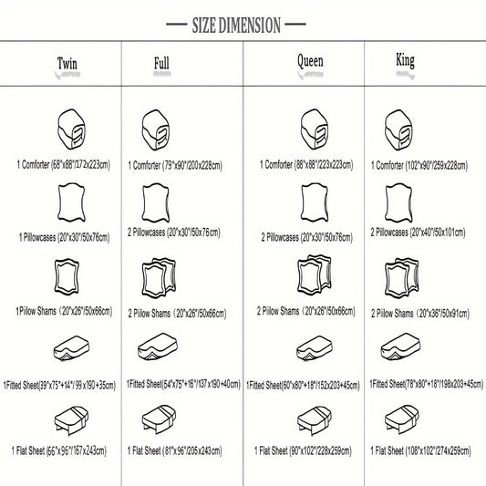 5/7pcs Bed In A Bag Bohemian Pattern Comforter And Sheet Set, Twin/Full/Queen/King Size Comforter Set, Soft Microfiber Lightweight Bedding Set For All Seasons Good Vibrations