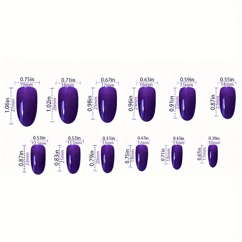 Mixed Color Floral Oval Long Press On Nails with Glossy Finish, French Almond Shape Faux Nail Tips Set, Water Drop Design Adhesive Nail Art Kit YA-28 Good Vibrations